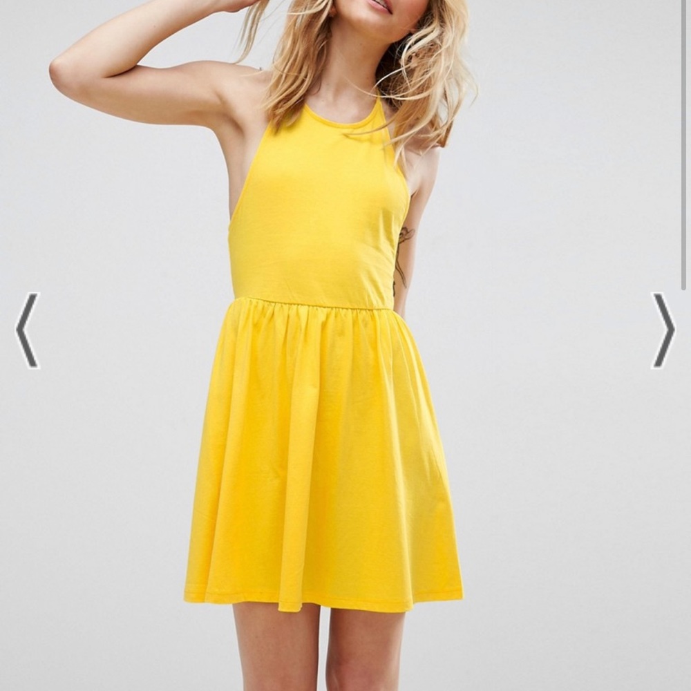 ASOS Mini Smock Sundress with Lace Up Back